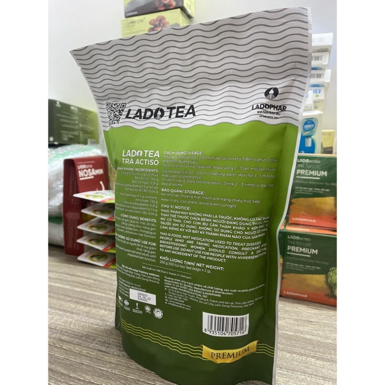 Trà Actiso Đà Lạt LADOPHAR giúp Mát Gan, Thông Mật, Lợi Tiểu