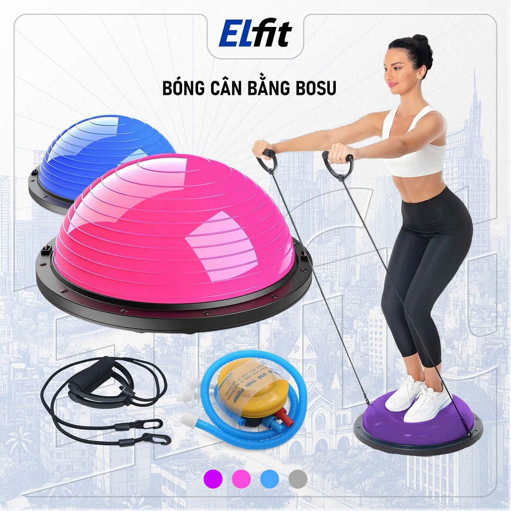 [Kèm Bơm] Bóng Tập Cân Bằng Bosu Tập Thể Dục, Yoga Tại Nhà Cao Cấp, Tùy Chỉnh Cân Bằng - BongBosu