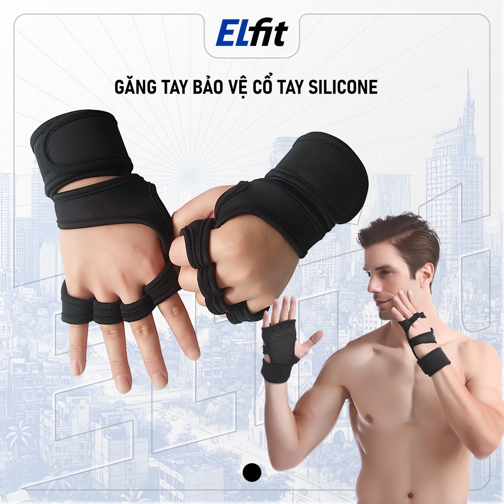 Găng Tay Tập Gym Kết Hợp Bảo Vệ Cổ Tay Chất Liệu Silicon Thời Trang Nam Nữ (1 ĐÔI)