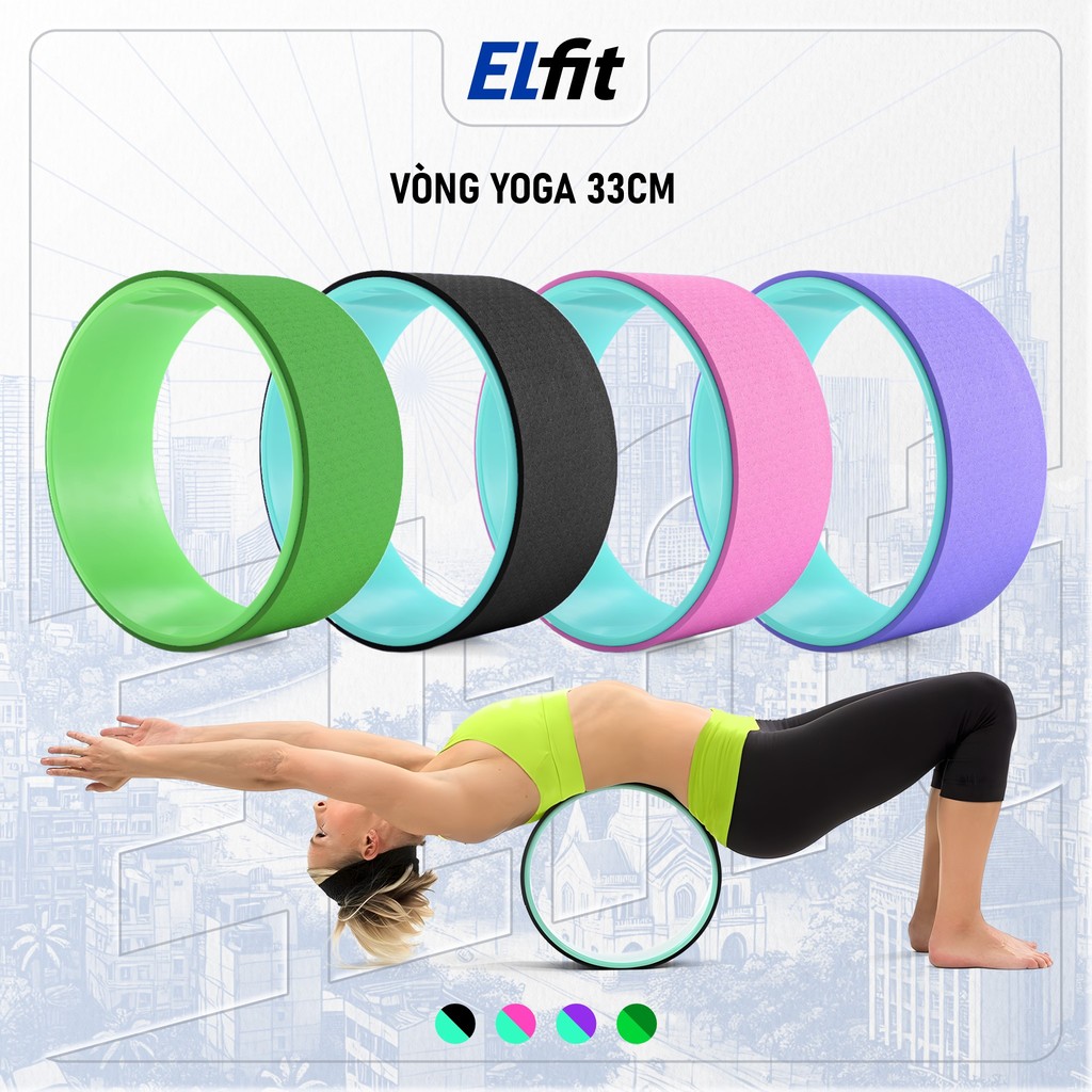 Vòng Tập Yoga Dụng Cụ Tập Yoga 33cm Khung Nhựa ABS Chịu Lực 200kg Hỗ Trợ Massage Lưng - Vong33cm