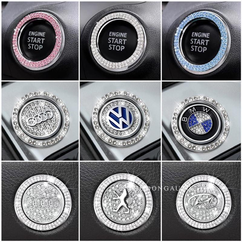 Nút Start Stop Ô Tô Đính Đá Trang Trí Nút Khởi Động Xe Ô Tô