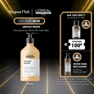 Dầu gội dưỡng tóc mềm mượt & phục hồi hư tổn toàn diện chuyên nghiệp Absolut Repair Gold 500ml - Dành cho tóc khô xơ, hư