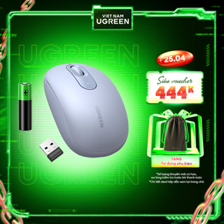 Chuột không dây 2.4G UGREEN MU105 | 4 mức điều chỉnh DPI | Độ yên tĩnh cao | Bảo Hành 18 Tháng 1 Đổi 1 - 90550 90672