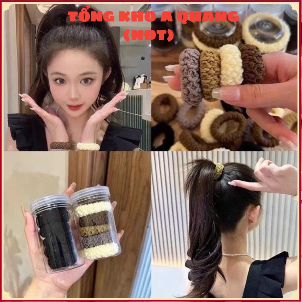 Set Dây Buộc Tóc 136 Chi Tiết, Set 136 chi Tiết Gồm 20 Dây Buộc Tóc Gắn TAG, 100 Chun Buộc Tóc...  D