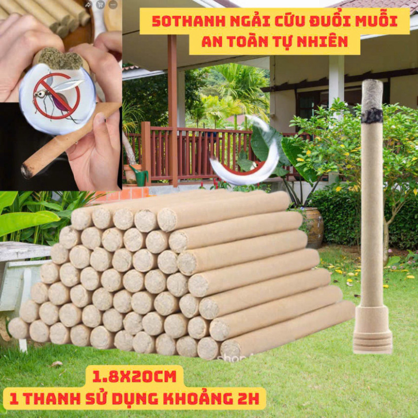 50 Thanh Nhang Muỗi Ngải Cứu Xua Đuổi Muỗi An Toàn Cho Trẻ Nhỏ Hương Thơm Thư Giản Khử Mùi Xông Phòng