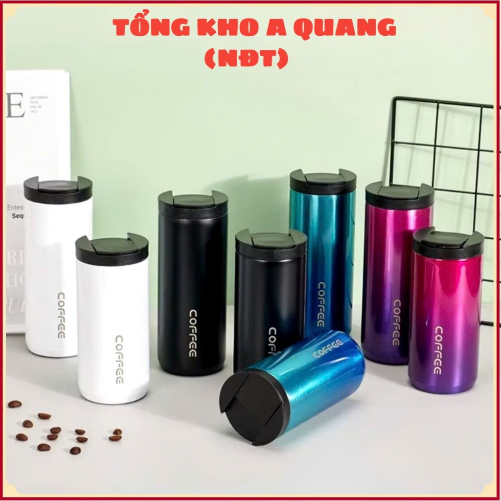CỐC,LY COFFEE HÌNH TRỤ 400ML,  Ly Giữ Nhiệt Coffee Inox 304 Đựng Nước 400ml - Bình Giữ Nhiệt Pha Cà 