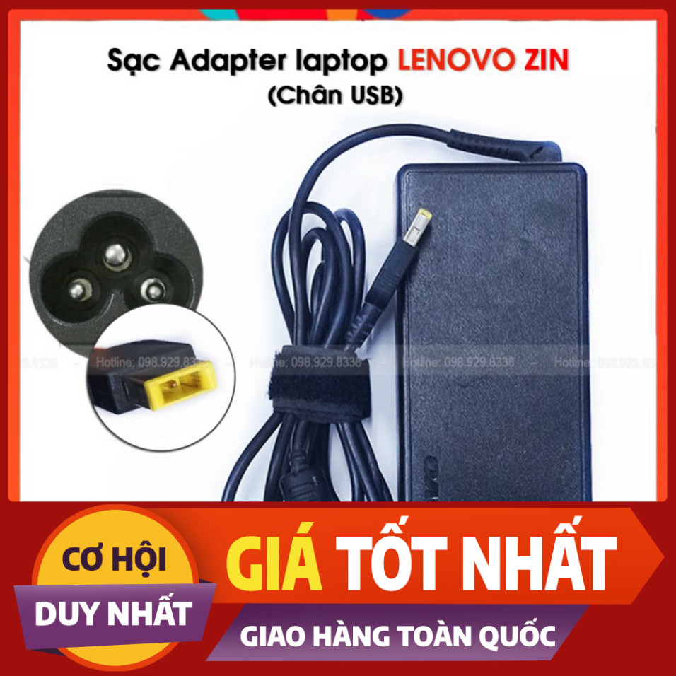 Dây Sạc Laptop LENOVO Chân USB - Cục Adapter Lenovo 65W, 90W, 135W chân vuông - Bảo hành 1 năm LKDM