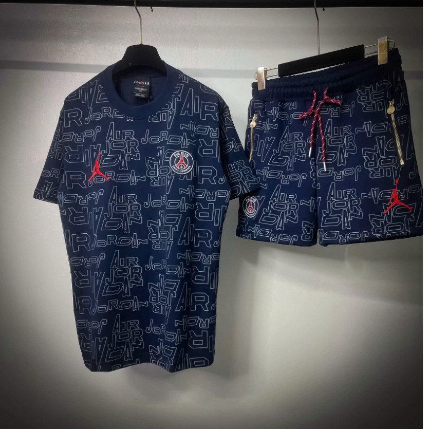 Bộ Thê thao nam JD Đỏ đen Siêu nét Hàng Cao cấp - Cộc PSG - Cộc PARIS hè