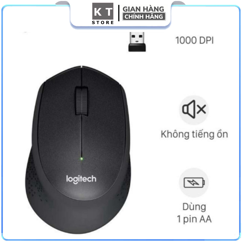 Chuột Máy Tính Không Dây Logitech M330 Silent Plus - Chống Ồn, Mượt Mà - Tặng Kèm Pin.