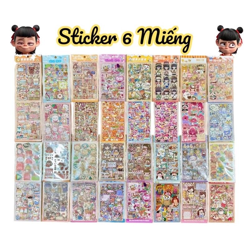 Sticker 6 miếng dễ thương 🌹