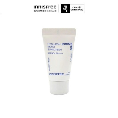(Quà tặng không bán) Kem chống nắng dưỡng ẩm & cải thiện nếp nhăn innisfree Hyaluron Moist Sunscreen SPF50+ PA++++ 10mL