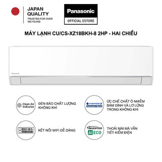  Máy lạnh Điều hòa Panasonic Inverter CU CS-XZ18BKH-8 - 2HP - Hai chiều - Lọc sạch không khí NanoeX 
