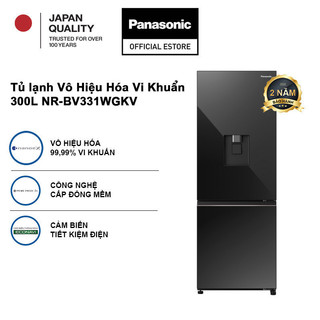  TRẢ GÓP 0%  Tủ lạnh Panasonic Inverter 300 lít NR-BV331WGKV Đông mềm Làm đá tự động nanoeTM X 