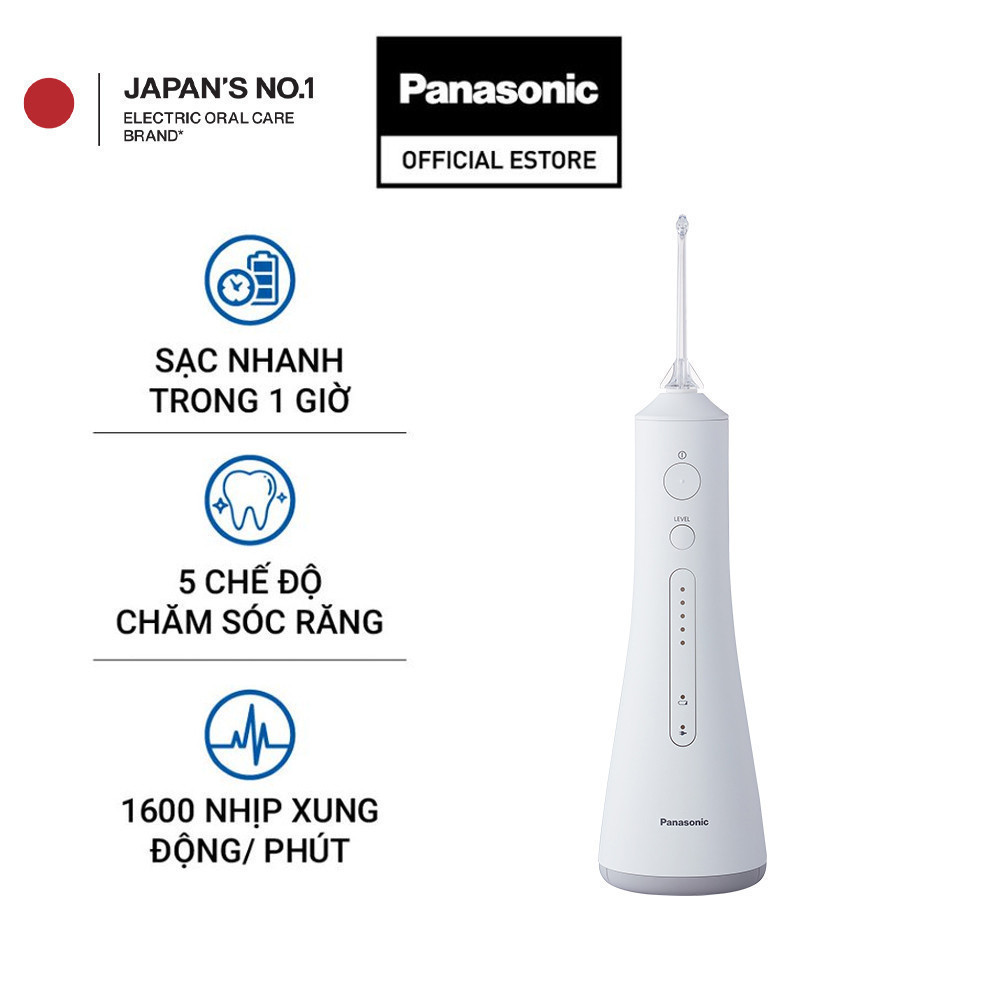 Máy Tăm Nước Cầm Tay Panasonic Công Nghệ Siêu Âm EW1511 - Làm Sạch Răng Nướu