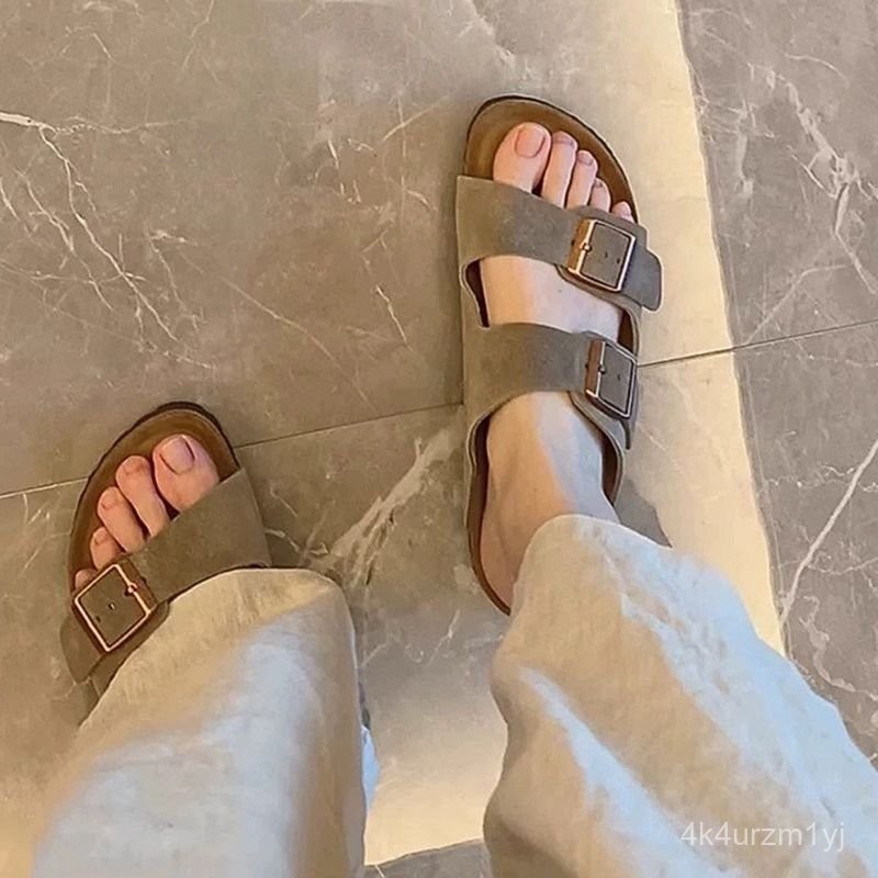【4907Có người ở đây8Giao Hàng Trong Vòng Vài Giờ】Giày Birkenstock 100% da thật2025Dép sandal phẳng d