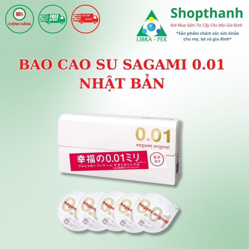 Bao cao su Sagami 0.01 Hộp 5 Cái
