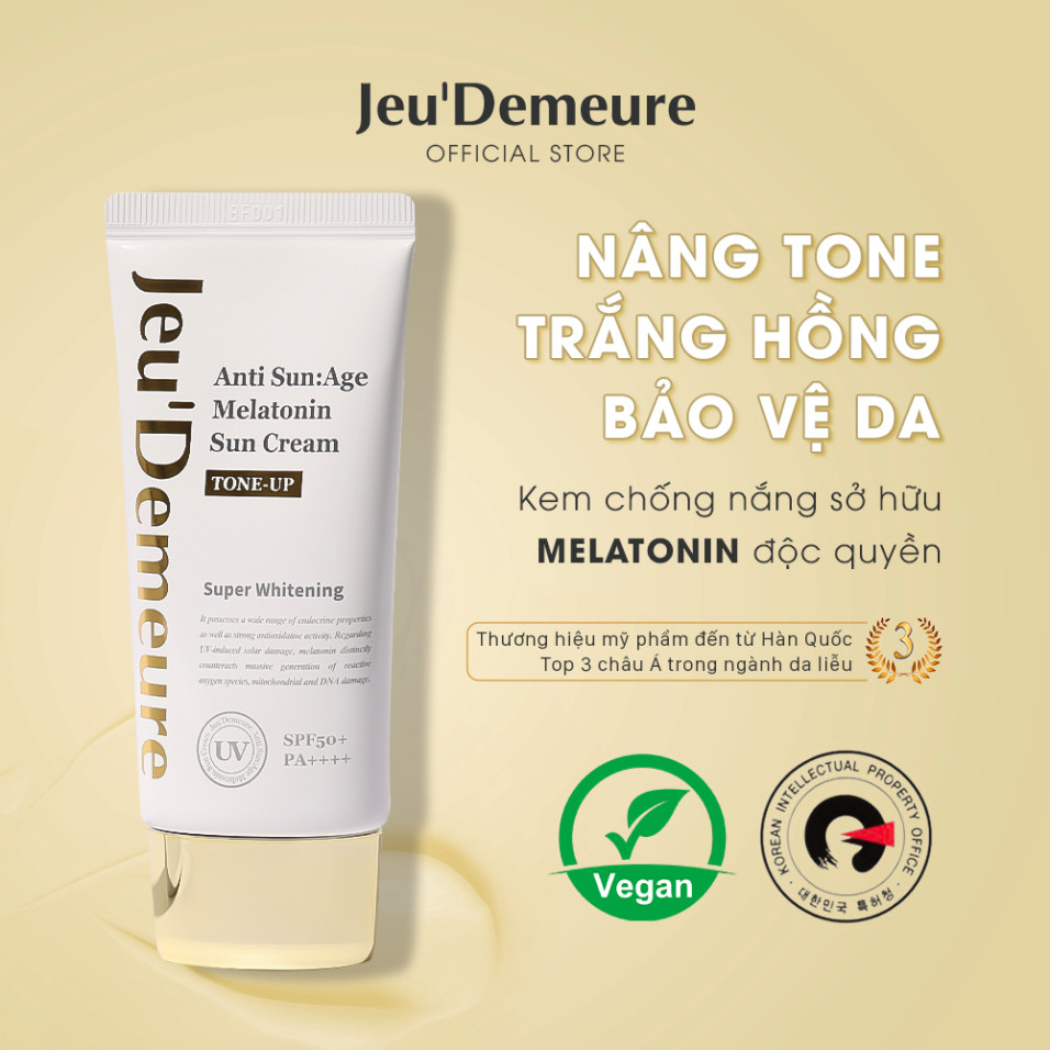 Kem Chống Nắng Nâng Tone Jeu'Demeure Anti Sun:Age Melatonin Sun Cream (Tone Up) SPF 50+/PA++++ 50g