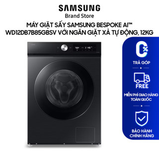 [MIỄN PHÍ VẬN CHUYỂN] Máy giặt sấy SAMSUNG Bespoke AI™ WD12DB7B85GBSV với Ngăn giặt xả tự động, 12kg