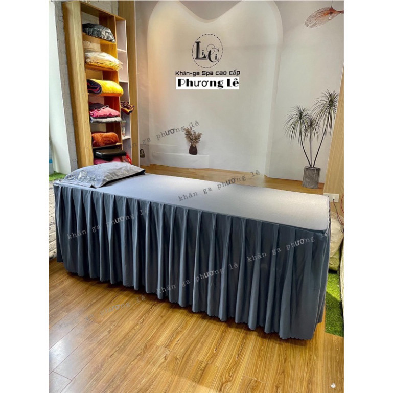 Ga giường spa, ga giường gội,ga phủ giường spa, nối mi chất thun loại dày đẹp