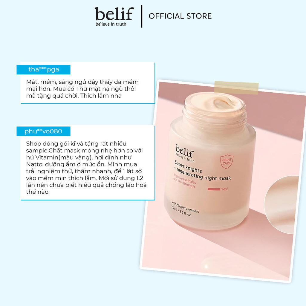 [belif Official] Mặt nạ ngủ tái sinh và chống lão hóa belif Regenerating Mask 75ml | BigBuy360 - bigbuy360.vn