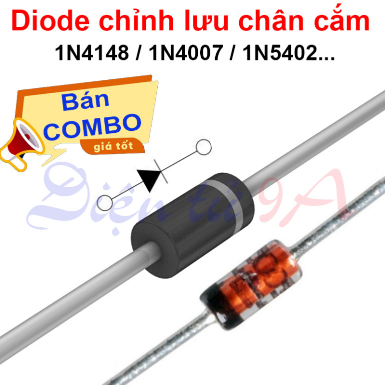 [SIÊU SALE] (50 Con) Diode chỉnh lưu 1N4001, 1N4007, 1N5402...  chân cắm DIP