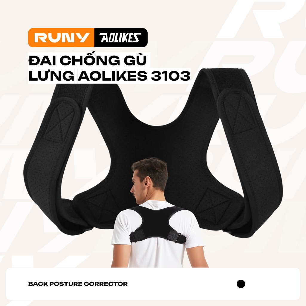 Đai Đeo Chống Gù Lưng Tập Gym Cố Định Xương Đòn,Chống Gù Lưng, Vẹo Cột Sống Aolikes AL 3103