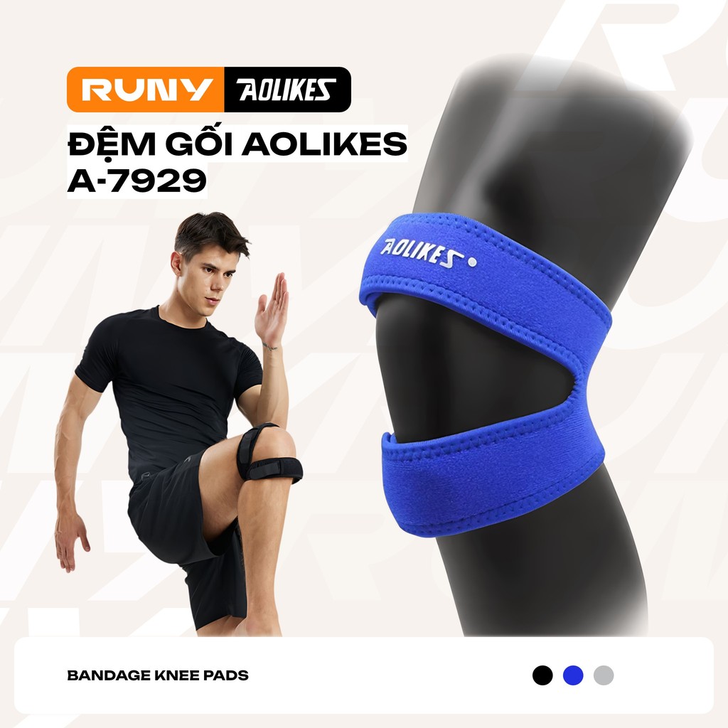 Đệm Bảo Vệ Đầu Gối Điều Chỉnh Aolikes A-7929 - Dán Bảo Vệ Khớp Gối Thoáng Khí Chính Hãng - AL7929