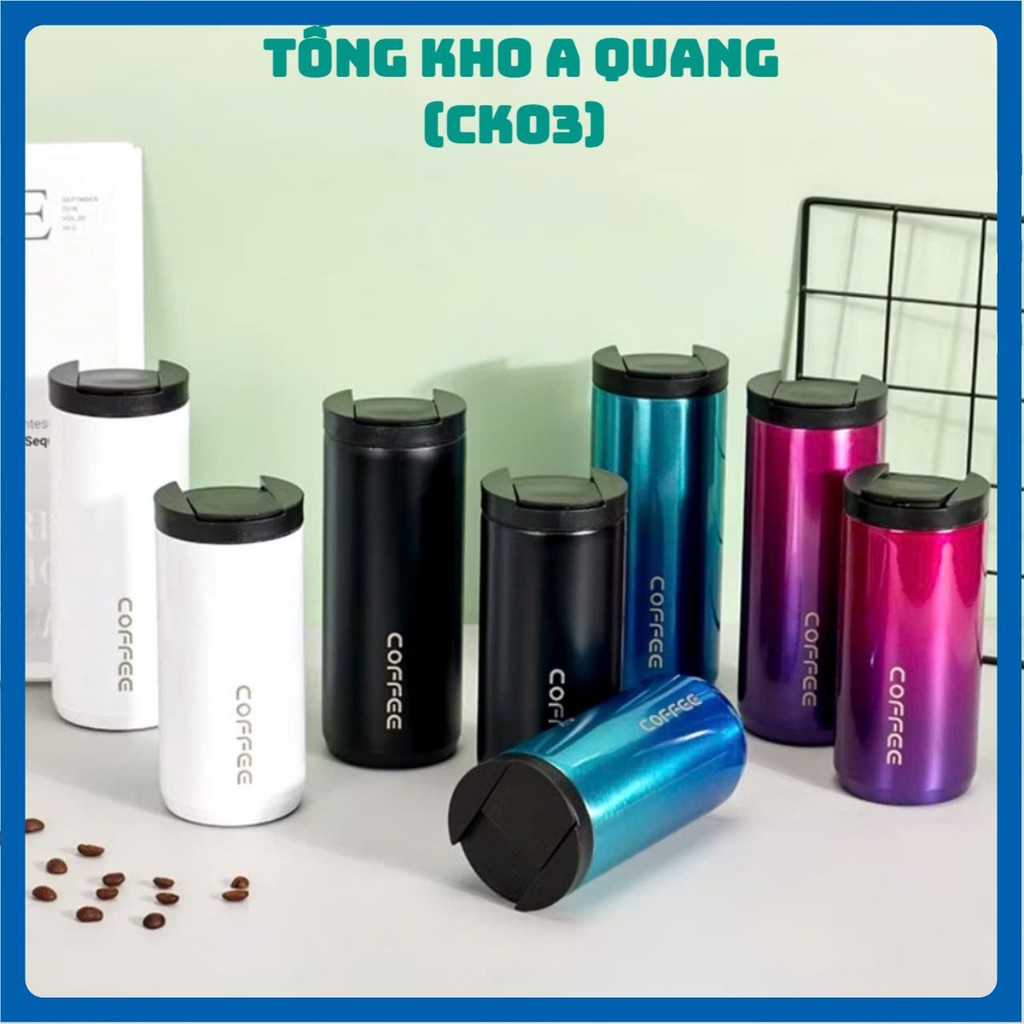CỐC,LY COFFEE HÌNH TRỤ 400ML,  Ly Giữ Nhiệt Coffee Inox 304 Đựng Nước 400ml - Bình Giữ Nhiệt Pha Cà 