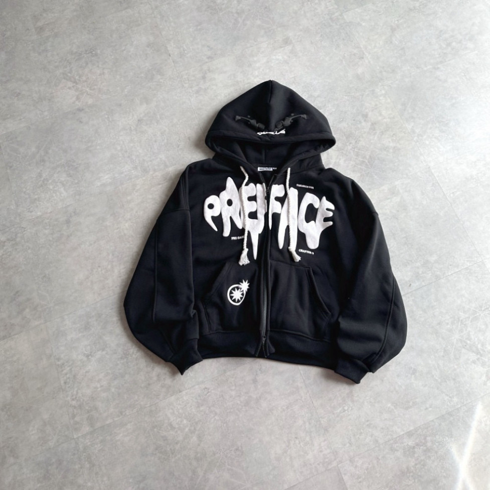 Áo Khoác Nỉ Bông In Nổi Boxy THREE STARS Unisex_SSSTore