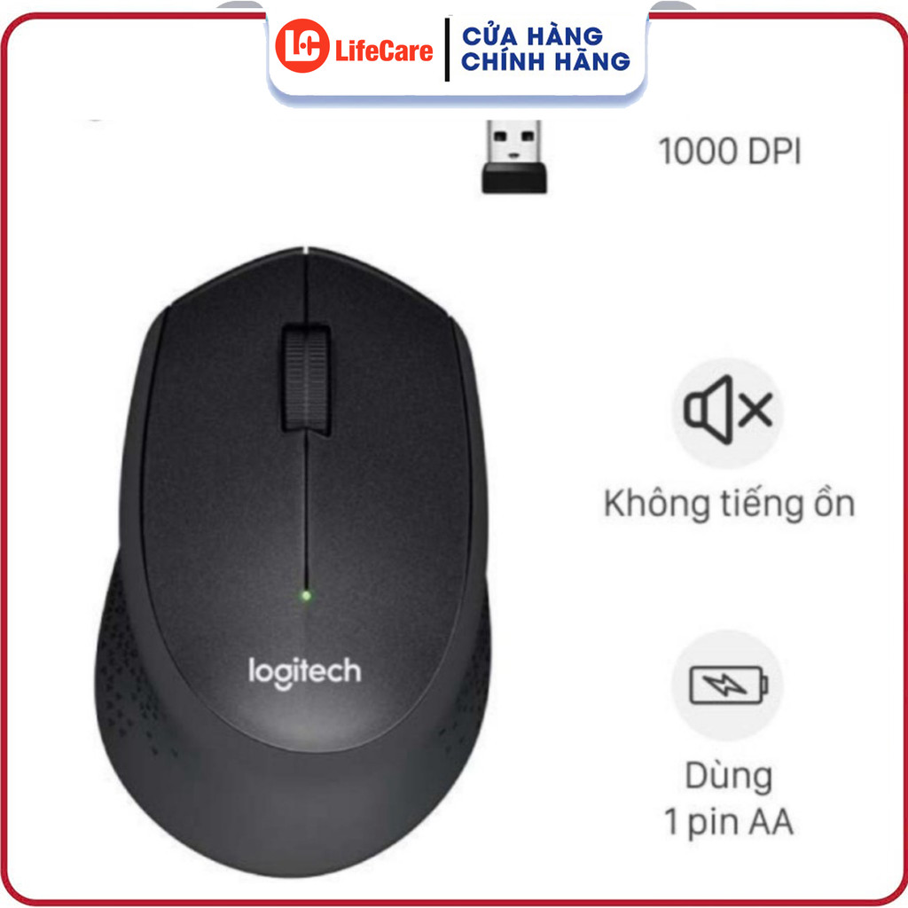 Chuột Máy Tính Không Dây Logitech M330 Silent Plus - Chống Ồn, Mượt Mà - Tặng Kèm Pin.