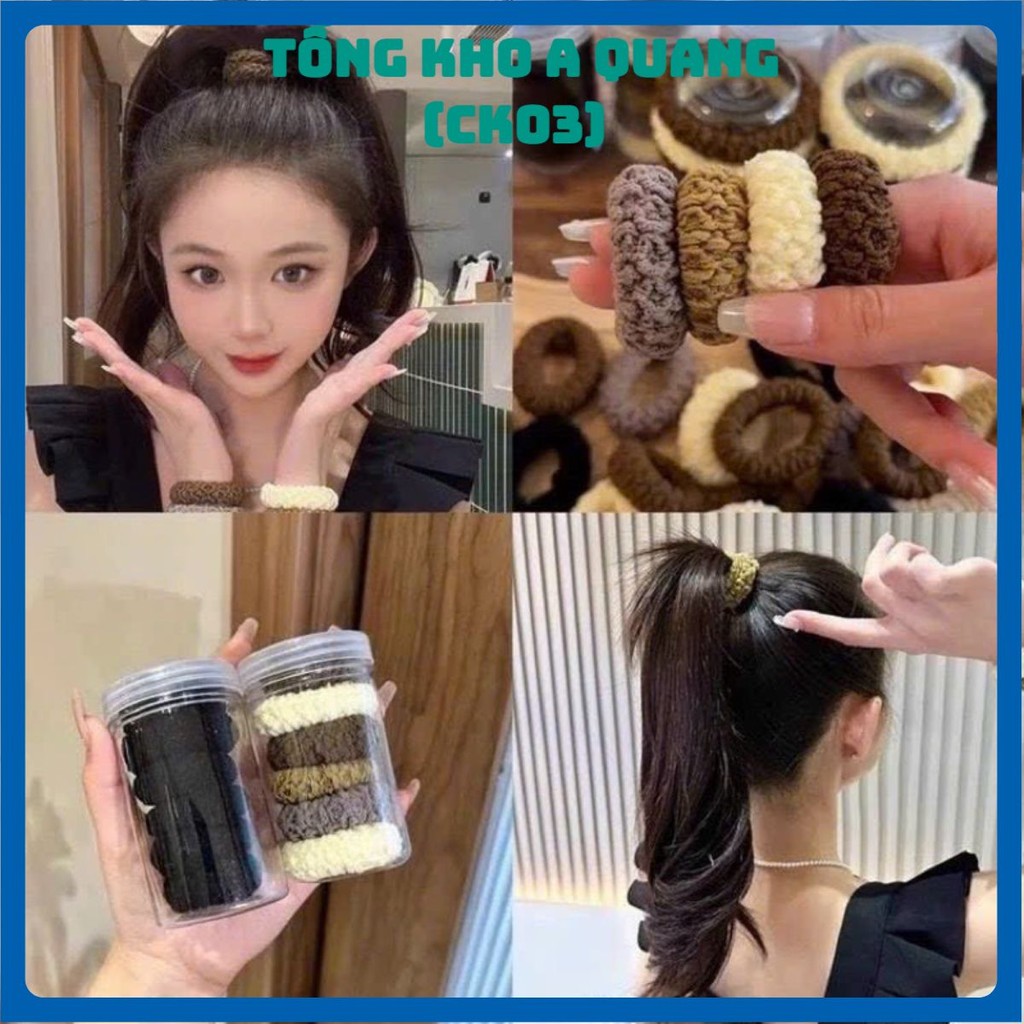 Set Dây Buộc Tóc 136 Chi Tiết, Set 136 chi Tiết Gồm 20 Dây Buộc Tóc Gắn TAG, 100 Chun Buộc Tóc...  D