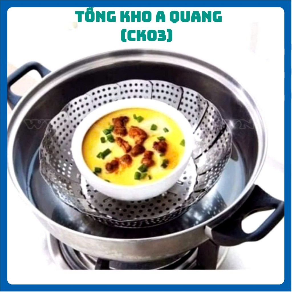 VỈ HẤP ĐỒ XÔI INOX SIZE 23,  Khay Vỉ Hấp Vỉ Rổ Hấp Tròn Inox Xếp Gọn Tiện Lợi Inox Chống Rỉ Đường Kí
