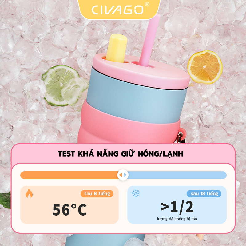 CIVAGO (26oz) Cốc cà phê bằng thép không gỉ lót sứ có nắp giữ nhiệt nóng lạnh quà Giáng sinh 750ml | BigBuy360 - bigbuy360.vn