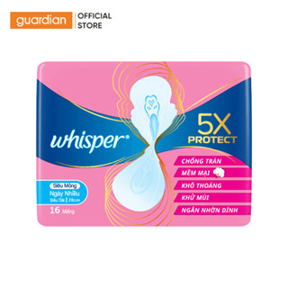 Băng Vệ Sinh Whisper 5X Bảo Vệ Siêu Mỏng 16SX24 28cm