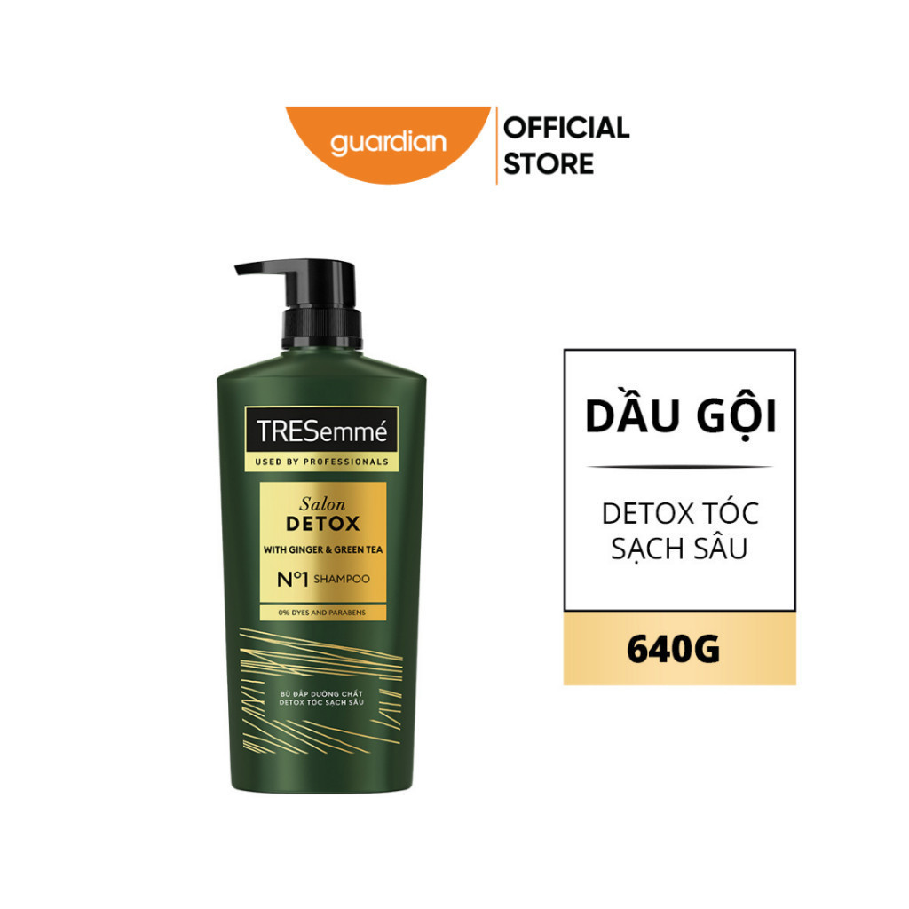 Dầu Gội Sạch Sâu TRESemmé Salon Detox Gừng & Trà Xanh 640Gr