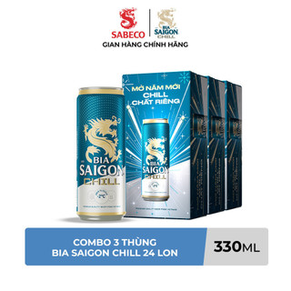 Combo 3 thùng 24 Bia Saigon Chill 330ml