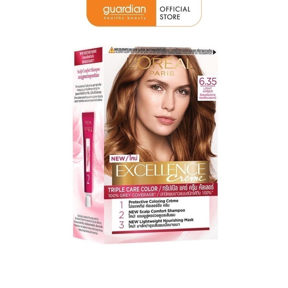 Kem Nhuộm Tóc Phủ Bạc L'Oreal PAris Excellence Creme 6.35 Nâu Hổ Phách 172ml