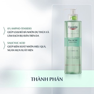 Gel Rửa Mặt Giảm Mụn Eucerin ProAcne Solution Cleasing Gel 400ml