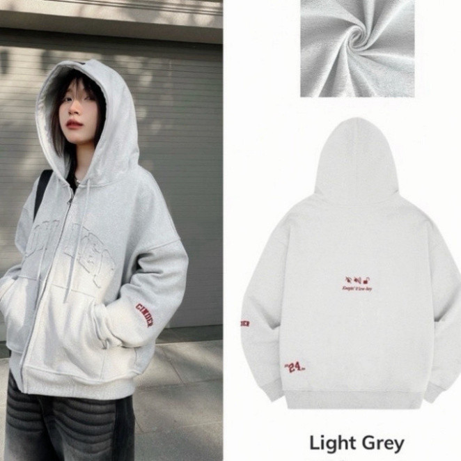 Áo Khoác Nỉ Hoodie Zip Boxy Lowkey Cinder Form Rộng Nam Nữ Hottrend 2024