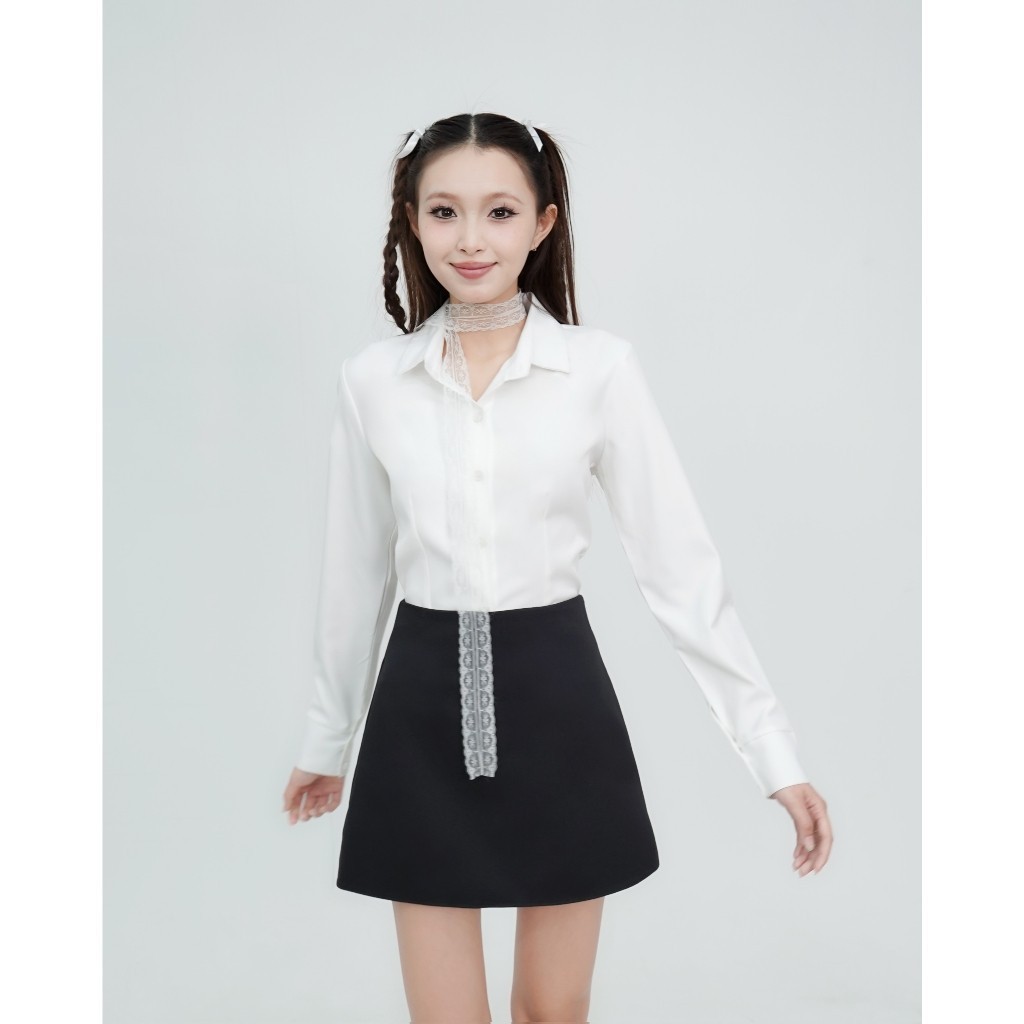 DALLA Áo sơ mi phom ôm basic tay dài (SM05) Camie Shirt | BigBuy360 - bigbuy360.vn