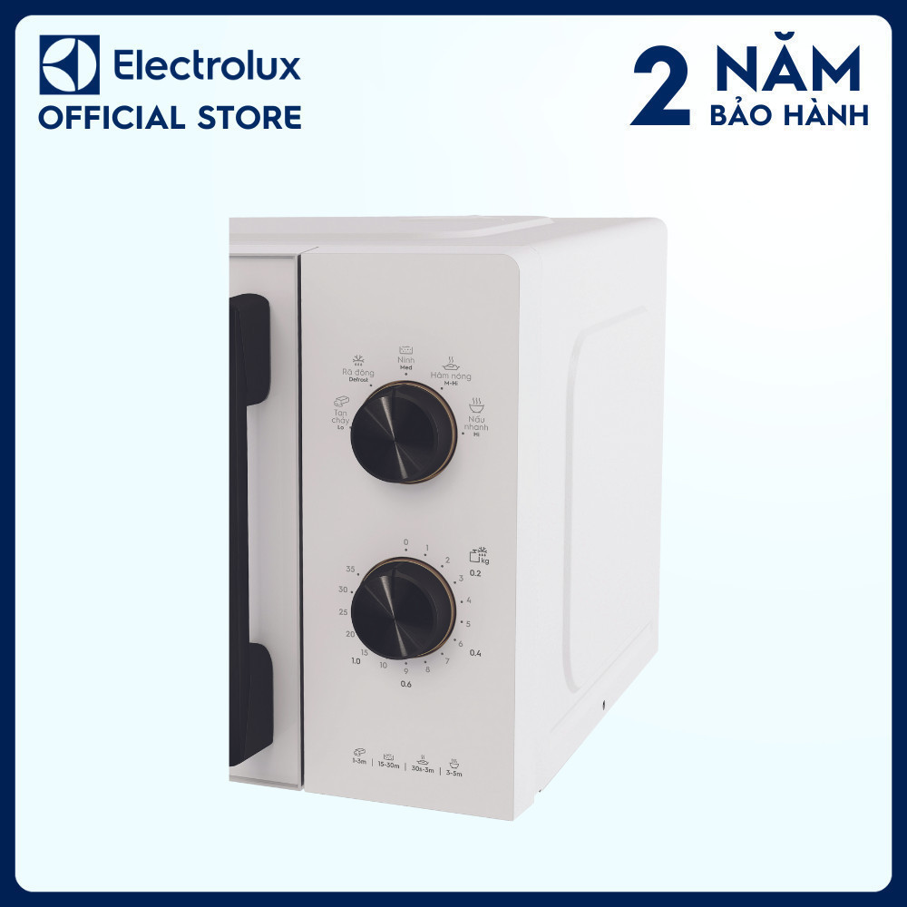 Lò vi sóng 20L Electrolux EMM20K22W 800w - 5 chương trình nấu, rã đông, hâm nóng nhanh | BigBuy360 - bigbuy360.vn
