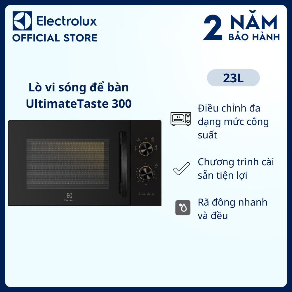 Lò vi sóng 23L Electrolux EMM23K22B 800w - 5 chương trình nấu, rã đông, hâm nóng nhanh | BigBuy360 - bigbuy360.vn