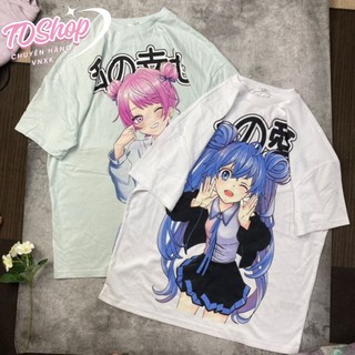 10090 Áo Phông  Nữ Chất Cotton Mềm Mịn Kiểu Dáng Trẻ Trung  Hoạ Tiết Hoạt Hình Size 50-65kg TDSHOP