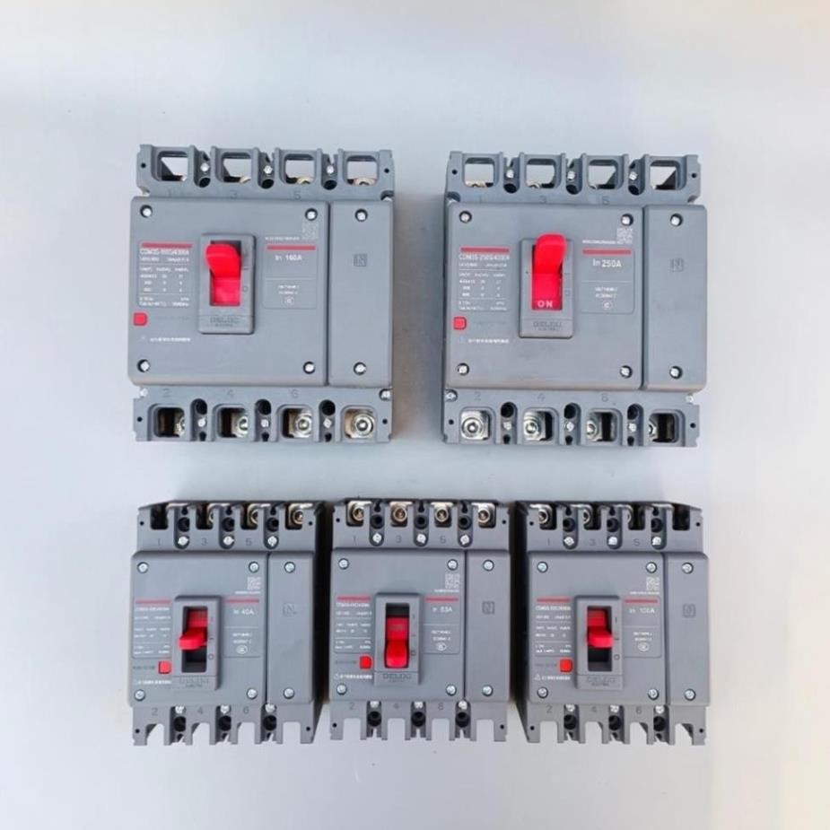 Aptomat khối, át khối 4 pha chống giật chống quá tải hàng delixi chính hãng bảo hành 1 năm.