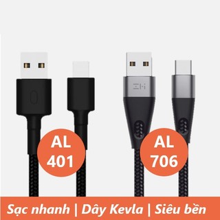 Cáp sạc type c zmi al401 - cáp sạc type c siêu bền bọc kevlar zmi al706
