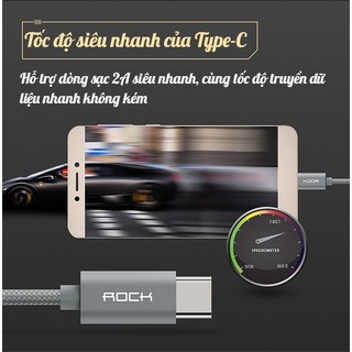 [CHÍNH HÃNG] Cáp Sạc Type-C Rock Dây Dù