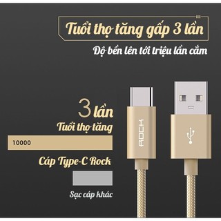[CHÍNH HÃNG] Cáp Sạc Type-C Rock Dây Dù