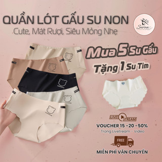 MUA 5 TẶNG 1 Quần Lót Nữ Su Gấu Chất Su Non Mát Rượi Siêu Mỏng Nhẹ Họa Tiết Gấu Cute Surina 113