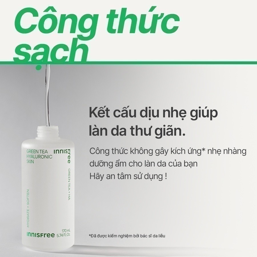 Nước cân bằng trà xanh INNISFREE Green Tea Hyaluronic Skin 170ml | BigBuy360 - bigbuy360.vn