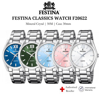 Đồng hồ Festina F20622 kính Mineral, chống nước 5ATM, dây đeo thép cao cấp chính hãng Thụy Sĩ